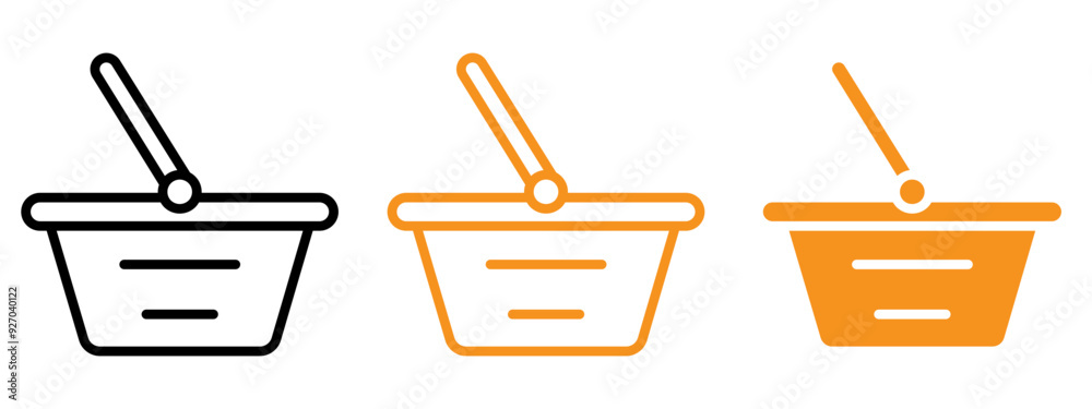 Poster shopping basket icon web design in vector