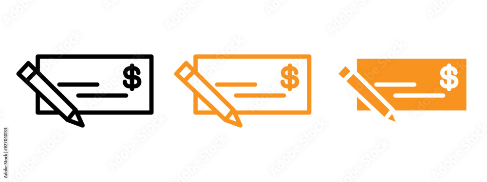 Poster Signing cheque icon web design in vector