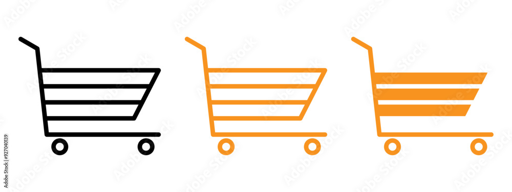 Poster shopping cart icon web design in vector