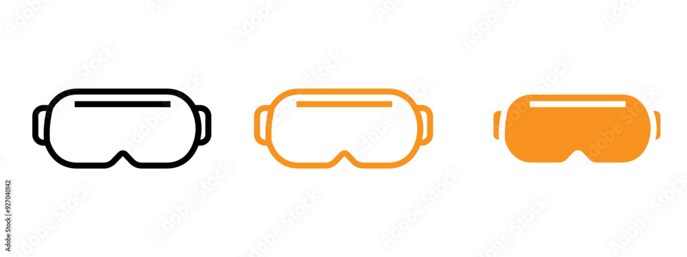 Poster ski goggles icon web design in vector
