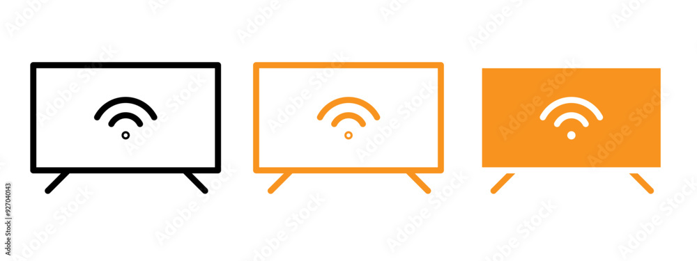 Poster smart television icon web design in vector