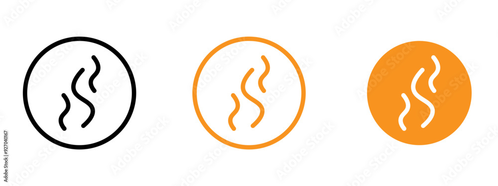Aufkleber smoke steam icon web design in vector