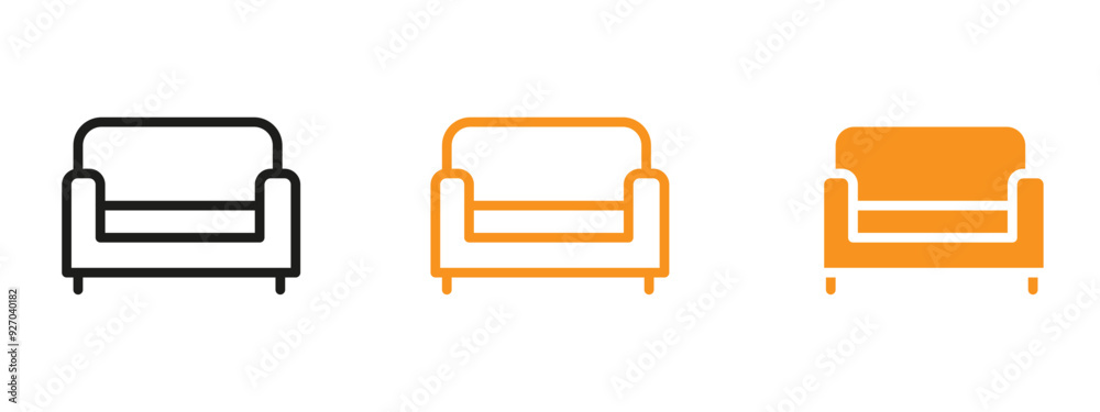Poster sofa icon web design in vector
