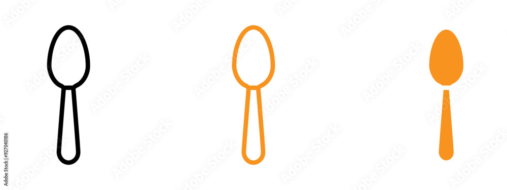 Poster Spoon icon web design in vector