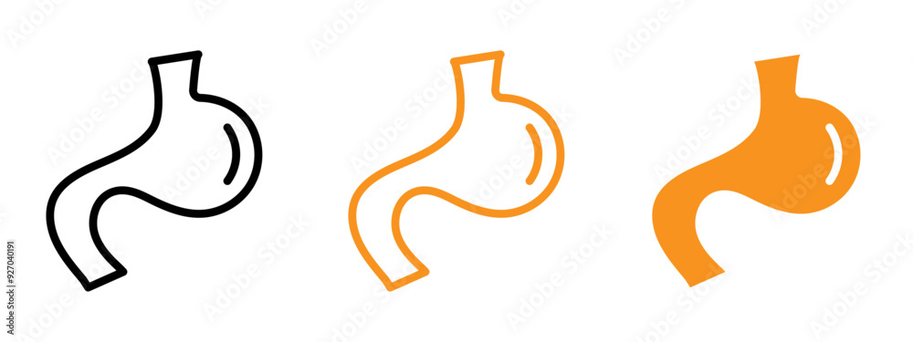 Poster stomach icon web design in vector