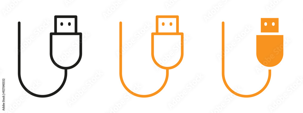 Poster usb cable icon web design in vector
