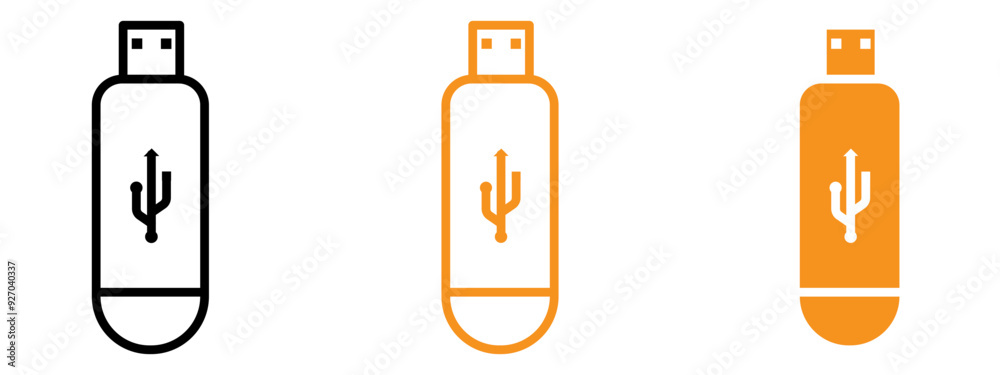 Poster USB icon web design in vector
