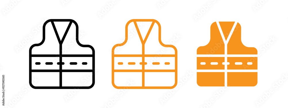 Poster vest jacket icon web design in vector