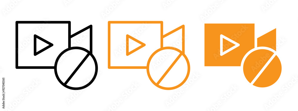 Poster video off icon web design in vector