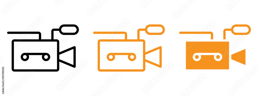 Poster video camera icon web design in vector