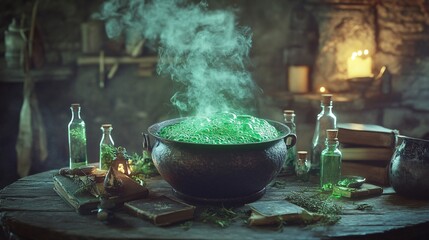 Enchanted Mother Witch's Halloween Poison Jar Decoration