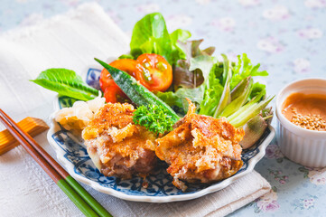 チーズの豚こま挟み焼き