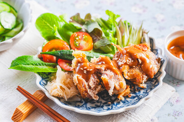 チーズの豚こま挟み焼き