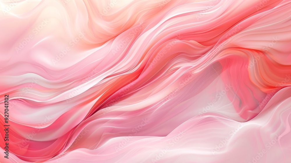 Leinwandbilder soft pastel wave texture in coral with fluid abstract shapes and smooth transitions