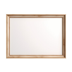 A simple wooden frame with a blank white canvas inside, ready for your artwork or design.