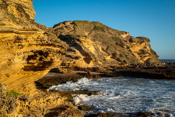 Gerickes Point Coastal Cliffs in sedgefield in the Garden Route magnificent weathered sandstone...