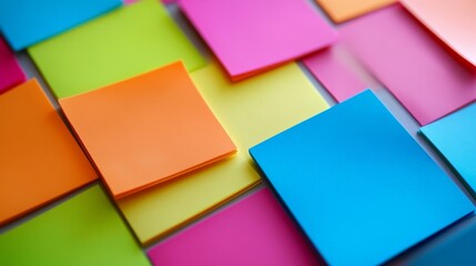 Multicolored sticky notes with a clean white backdrop