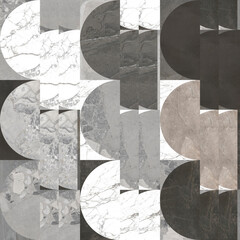 Beautiful patchwork pattern. Mixed of white, grey and dark grey marbles.