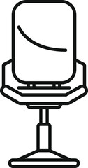 Simple line icon of an office chair, perfect for websites and apps related to furniture, offices, or workspaces