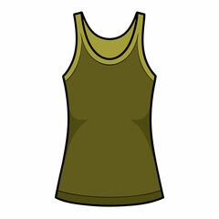 Olive Color women's Tank Top vector illustration