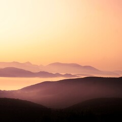 sunrise in the mountains