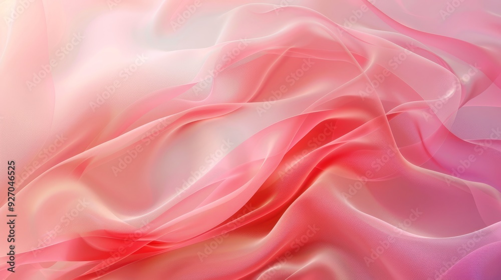Leinwandbilder abstract pastel fluid coral wave texture with soft gradients and smooth lines