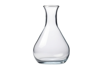 White background with glass carafe for presentation