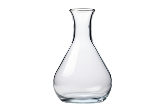 White background with glass carafe for presentation