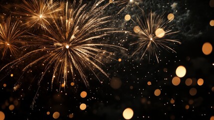 Fototapeta premium Spectacular fireworks display lighting up the dark evening sky