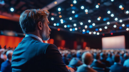 Fototapeta premium A fintech conference where industry leaders discuss the future of digital finance