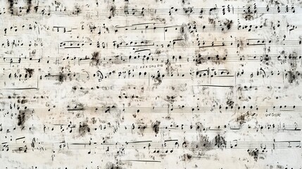 Colorful musical notes pattern on sheet music