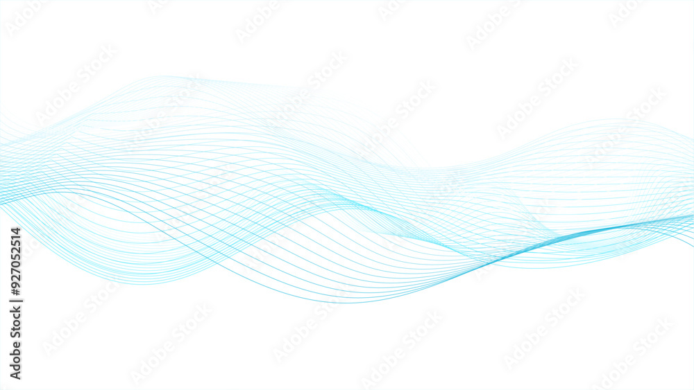 Wall mural abstract backdrop with colorful wave gradient lines on white background. modern abstract blue lines 