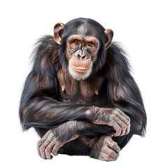 Fototapeta premium Chimpanzee Portrait. translucent