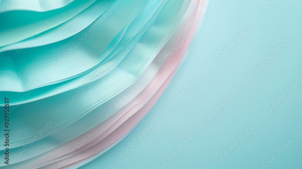 Aufkleber Serene Pastel Patterns on White Background Minimal and Creative Flow Design with Ample Copy Space for Modern Stock