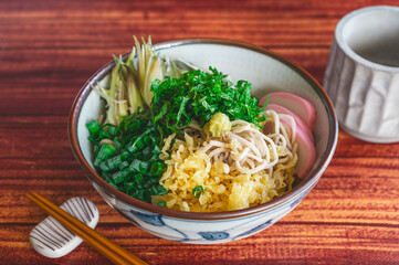 薬味たっぷりぶっかけそば