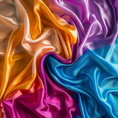 Obraz premium Luxurious synthetic fabric Abstract satin background with soft pastel waves, gradient colors for functional or product design. Beautiful. 