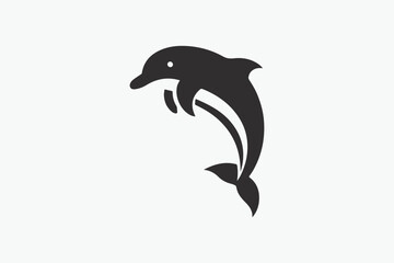 dolphin jumping vector, cute dolphin vector on white