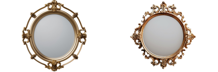 A decorative mirror isolated on a white background.