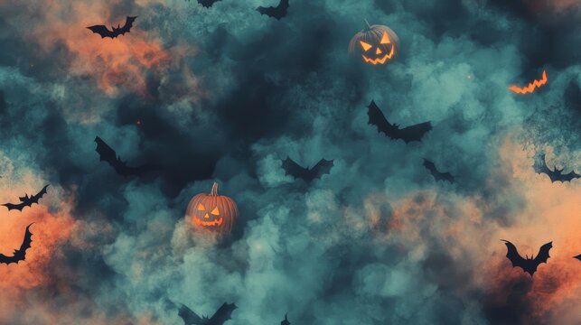 Seamless Halloween Illustration Pattern