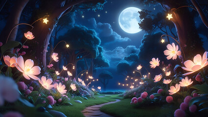 landscape with flowers