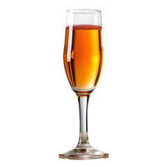 Front view of a saison in a flute glass isolated on a white transparent background