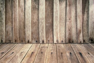 Wooden floorboards, old wood surface, vintage style.