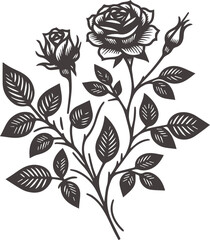 Fototapeta premium Simple Rose Flower Illustration Design Vector Art