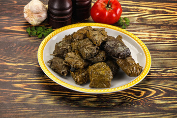 Stuffed dolma - meat in grape leaves