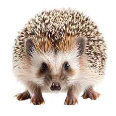 Fototapeta premium Close-up Portrait of a Hedgehog with Spiky Fur. translucent