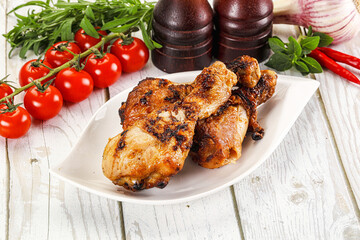 Hot and tasty chicken drumstick barbecue
