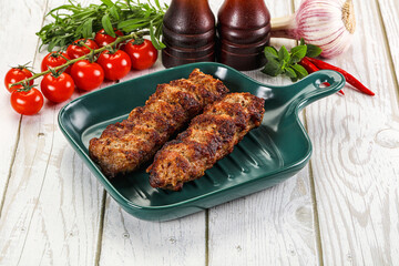 Chicken kebab minced meat and spices