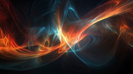 Obraz premium Abstract Art with Intertwining Light Streams