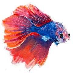 Fototapeta premium Red Siamese fighting fish or ikan cupang