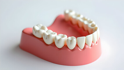 Obraz premium Model of teeth, close-up, orthodontic, isolated on background